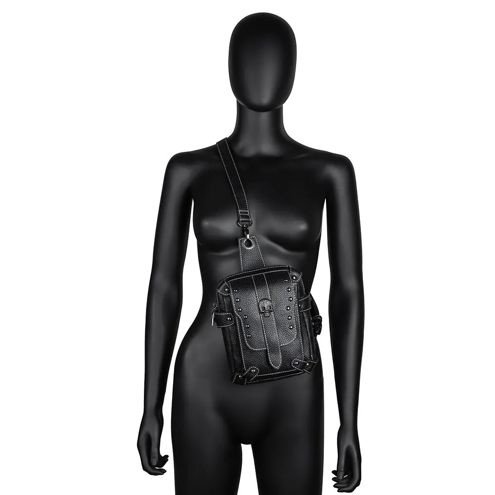 Steampunk Waist Fanny Gothic Leather Shoulder Crossbody Bag