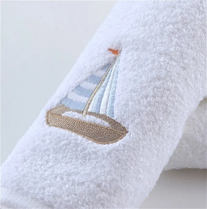 Summer Sailboat Embroidered Quick-Dry Towel Set