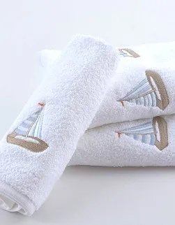 Summer Sailboat Embroidered Quick-Dry Towel Set