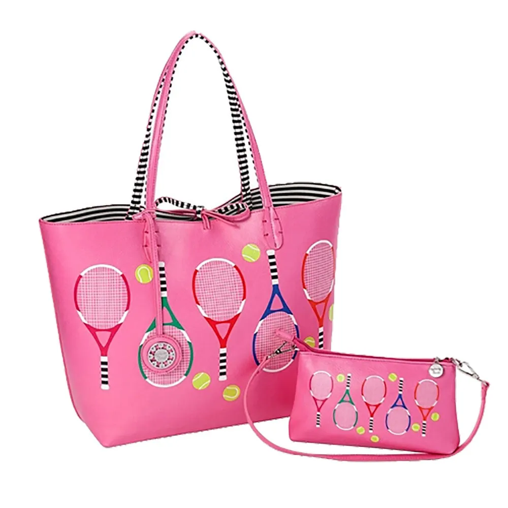 Sydney Love Serve It Up Pink Reversible Tennis Tote