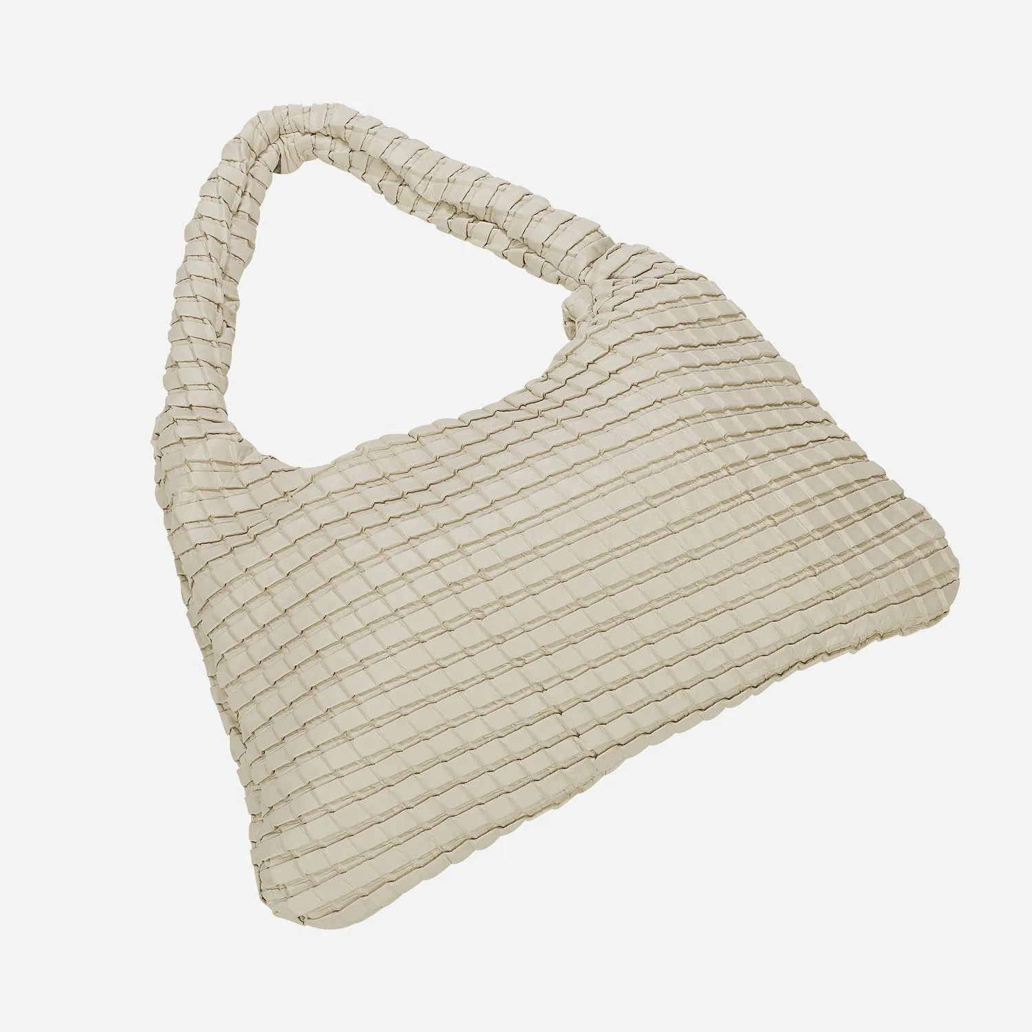 Textured Hobo Bag_Vanlla