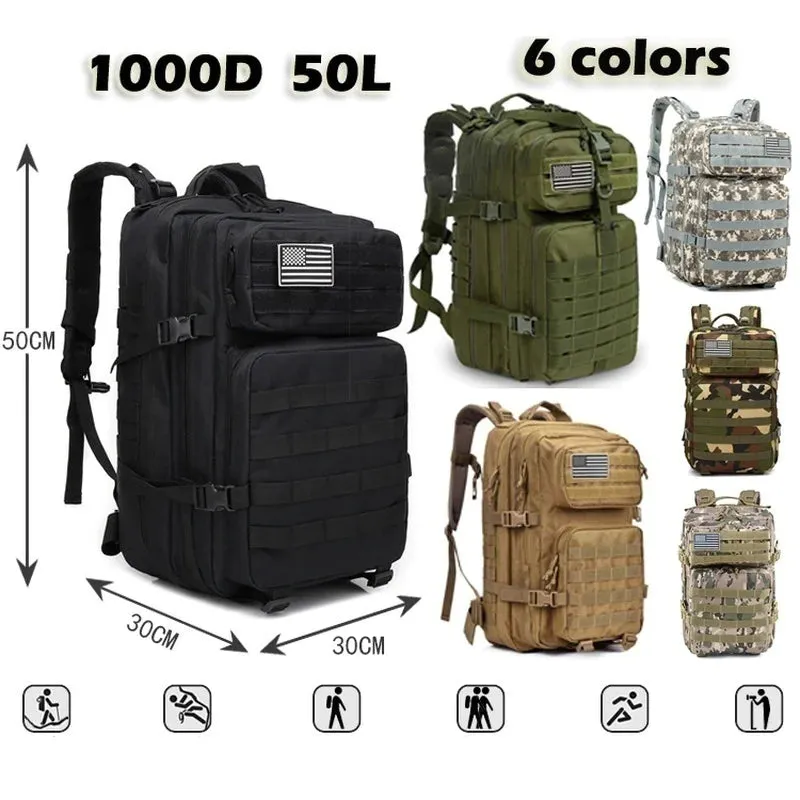 The Adventurer's Tactical Backpack - 50L Waterproof Hiking Pack