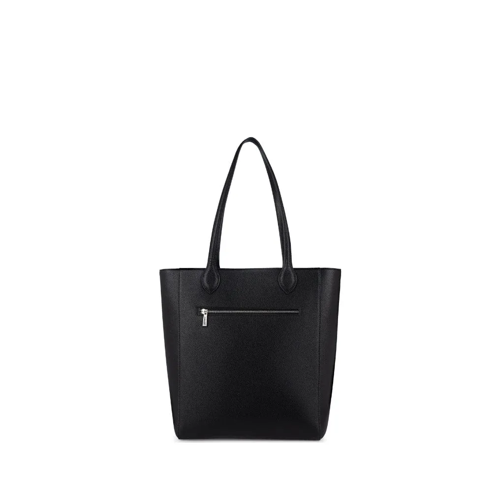 The Claire - Black Vegan Leather Tote Bag