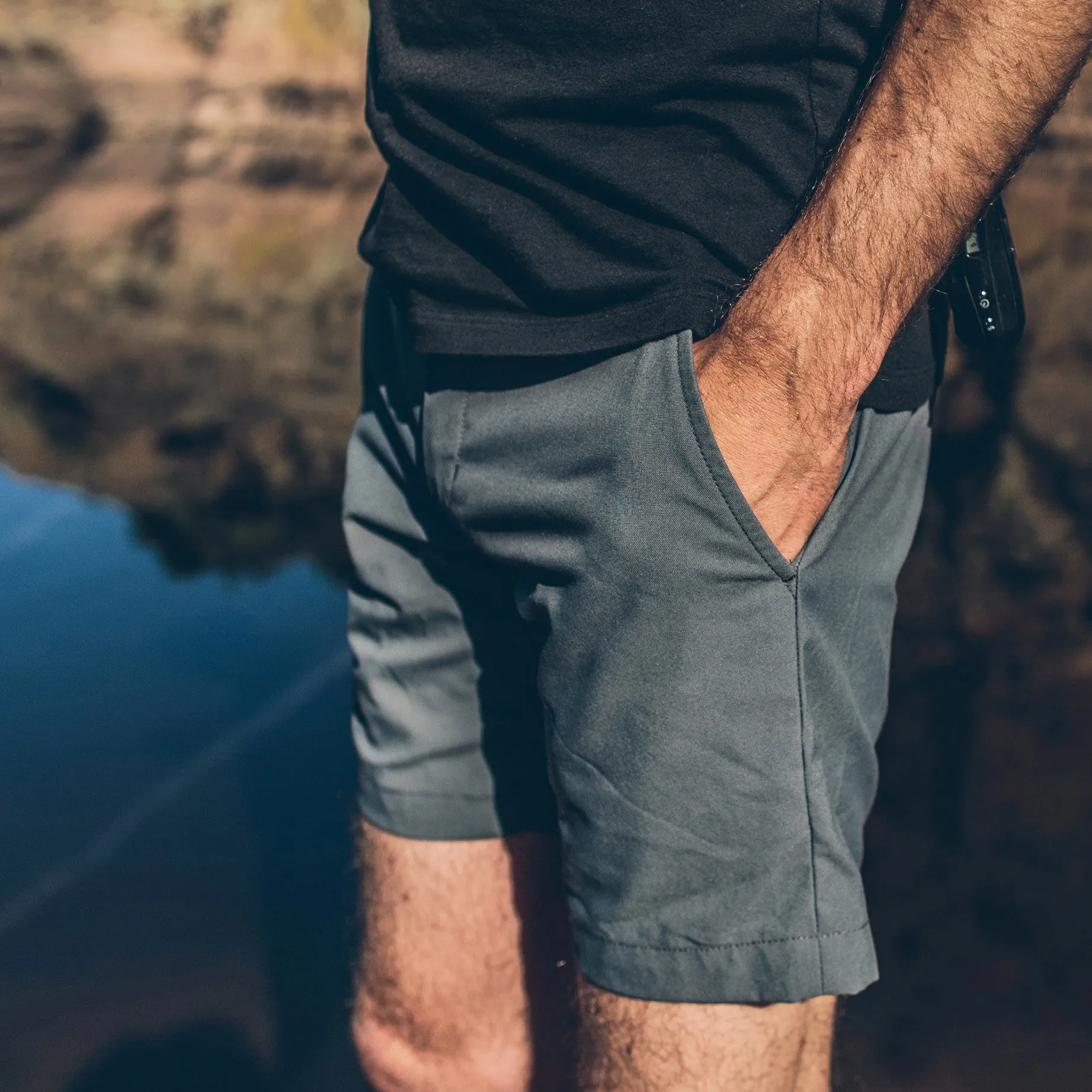 The Travel Short in Charcoal