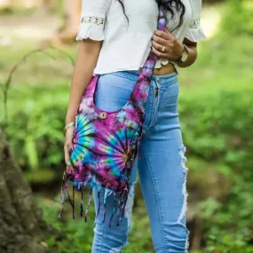 Tie-Dye Fringe Cotton Boho Shoulder Bag