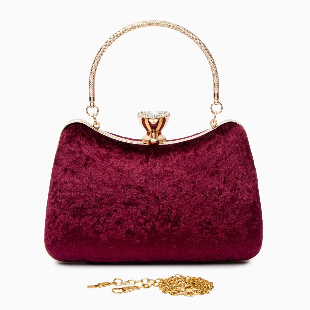 Velvet Flask Clutch Bag