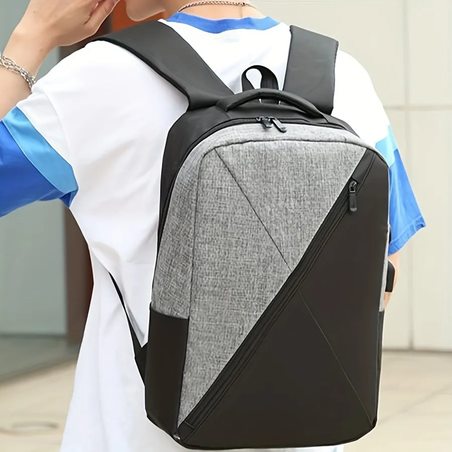 Versatile Oxford Cloth Backpack with Explosion Style  Headphone Jack