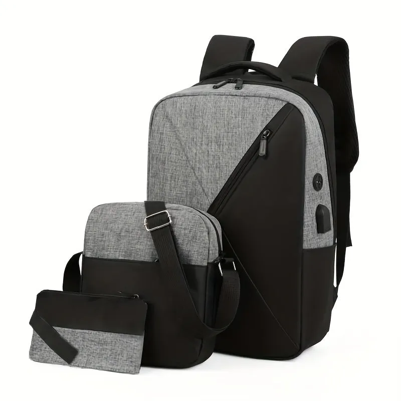 Versatile Oxford Cloth Backpack with Explosion Style  Headphone Jack