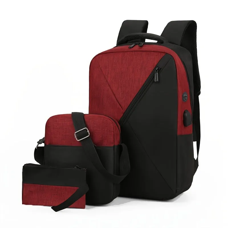 Versatile Oxford Cloth Backpack with Explosion Style  Headphone Jack