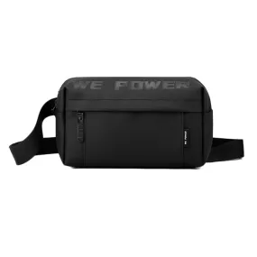 WEPOWER Men Casual Single Shoulder Crossbody Bag Functional Style Chest Bag(Black)