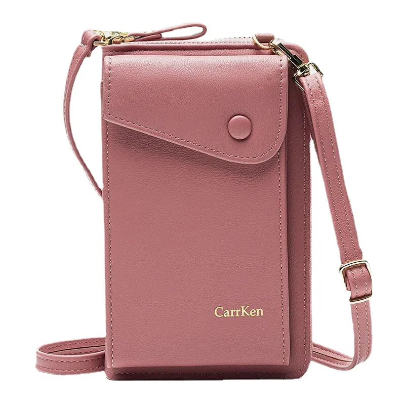 Women Artificial Leather Stylish Brief Interior Compartment Crossbody Bag Portable Cell Phone