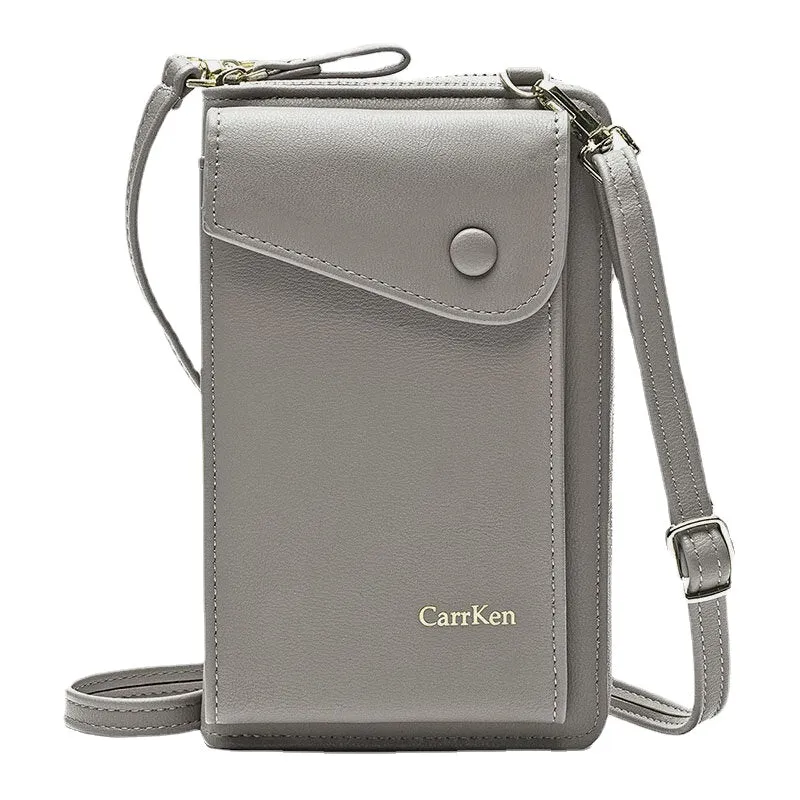 Women Artificial Leather Stylish Brief Interior Compartment Crossbody Bag Portable Cell Phone