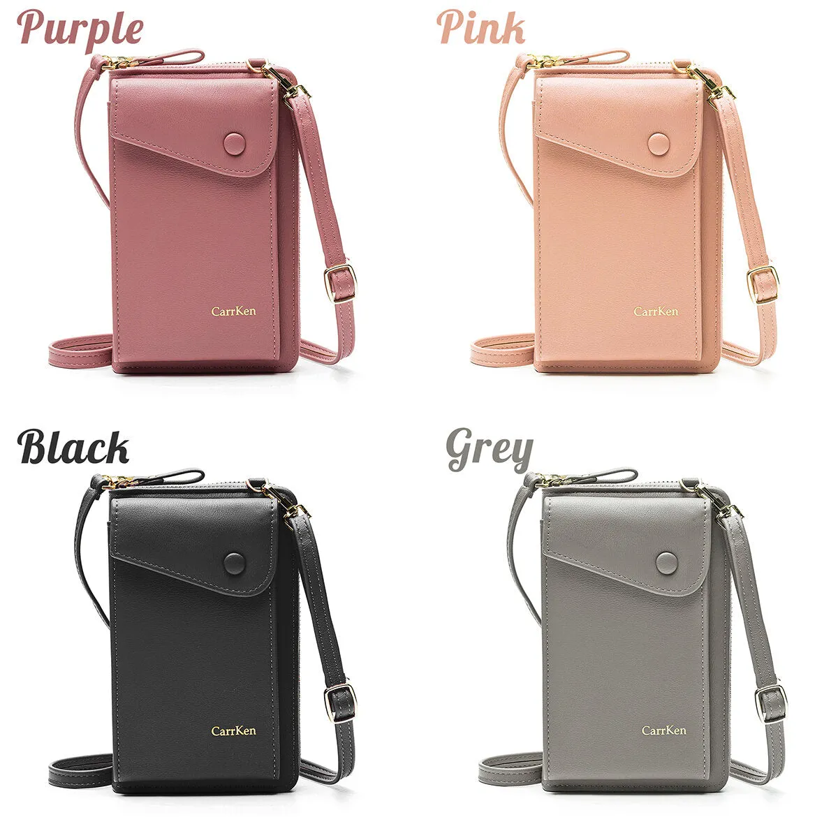 Women Artificial Leather Stylish Brief Interior Compartment Crossbody Bag Portable Cell Phone