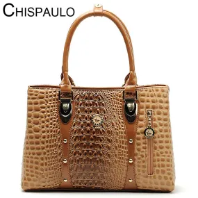 Women Bag 2016 Bag Handbags Women Famous Brands Luxury Designer Handbag High Quality Crocodile Leather Tote Hand Bag Ladies B051