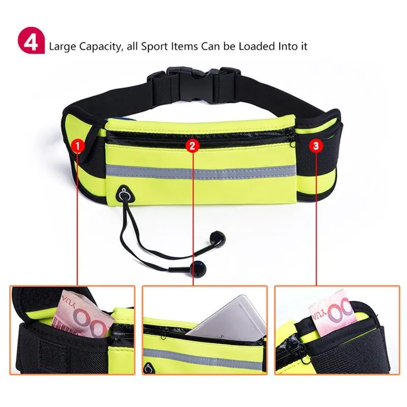 Women or Men Running Waist Bag" Waterproof " Mobile Phone Holder Jogging Sports Running Gym Fitness Bag