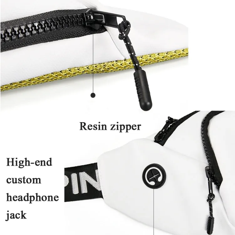 YIPINU YPU-DS Fashion Chest Bag Messenger Bag Waist Bag Waterproof Sports Mobile Phone Bag with External USB Port( White)