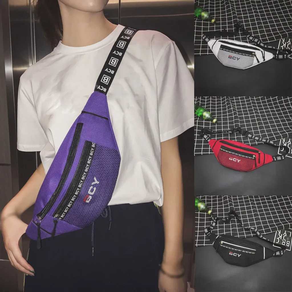 Zipper Canvas Waist Bag