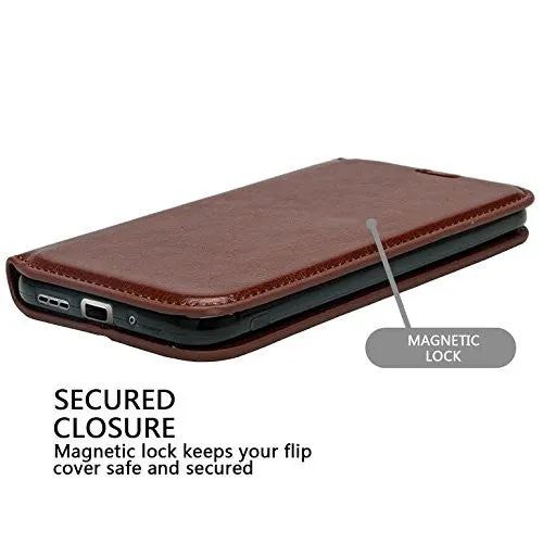 ZTE ZMAX Pro Case | Blade X Max | ZTE Carry | ZTE Grand X Max 2 Case | ZTE Imperial Max Case | ZTE Max Duo Pu Leather Magnetic Fold[Kickstand] Wallet Case with ID & Card Slots - Brown